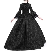 Women Vintage Medieval Gothic Square Neck Flare Sleeve Lace Patchwork Maxi Dress  bodycon dress  dresses - Image 5