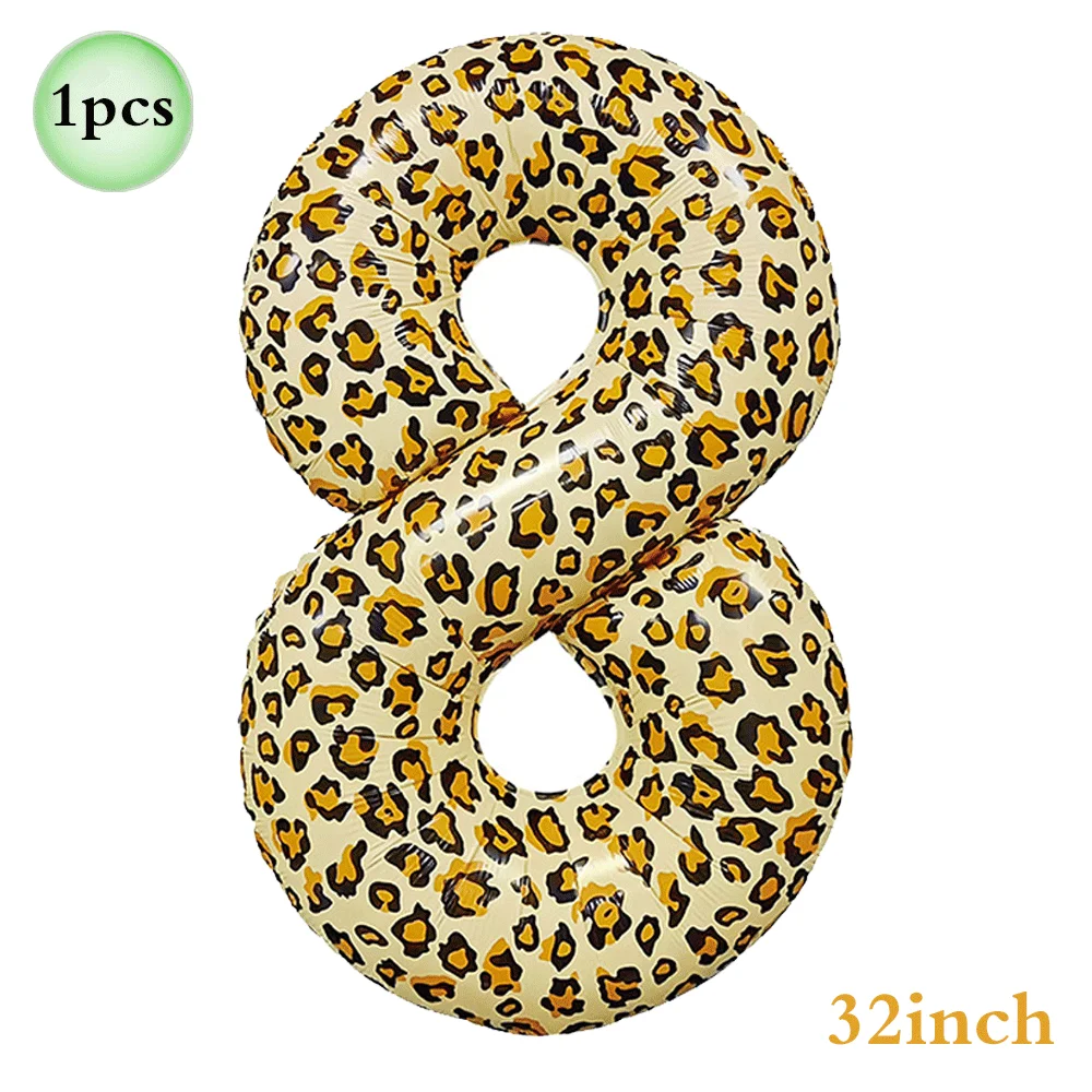 1 Stücke 32 Zoll Gepard Leopardenmuster Digitale Aluminiumfolie Ballon 1-9digitale Ballon Kinder Dschungel Safari Geburtstag Party Dekoration – Detail 14