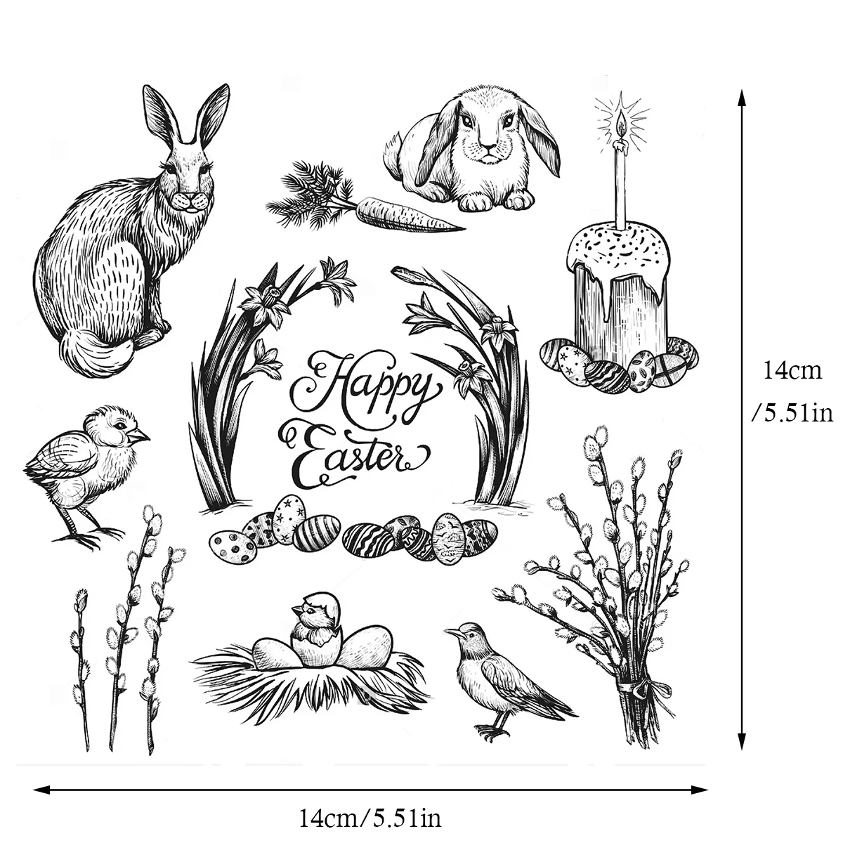 Happy Easter Clear Stamps/Seals For DIY Scrapbooking/Card Making/Album Decorative Silicone Stamp Crafts clear stamps clear rubber stamps
