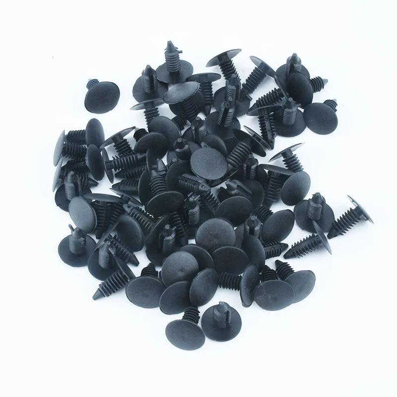 

100pcs 8mm Diameter 8mm Black Vehicle Car Bumper Door Panel Fender Liner Clips Retainer Plastic Auto Fasteners Rivets Clips