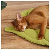Cat Bed Mats Soft Cotton Leaf Shaped Kitten Cat Puppy Dog Bed Mat Sleep Blanket Home Pets Double Sided Pad Floor Rugs Washable 5