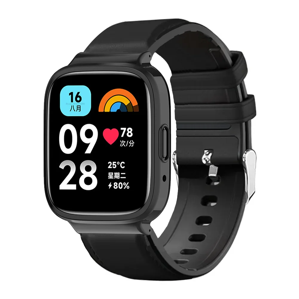 Premium Leather Strap with PC Case for Smart Watches - Elegant Wristband Bracelet Accessories