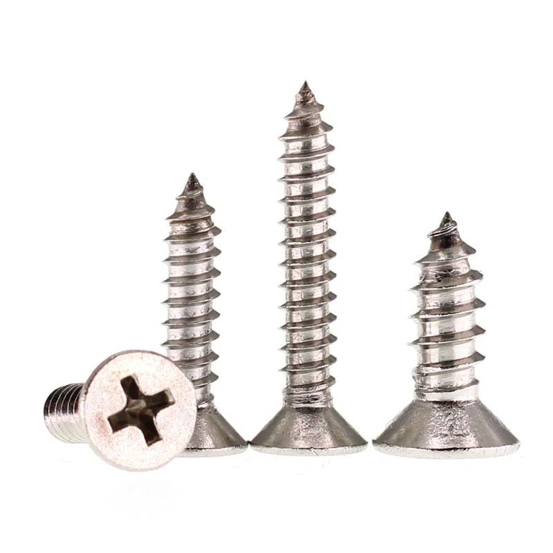 

100/50/20pcs Wood ScrewSelf-tapping M4 Micro Small Screw Phillips Cross Bolt Countersunk Flat Head 304 Stainless Steel 10-70mm