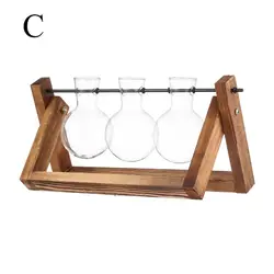 Vintage Glass Vase Terrarium with Wooden Tray (C)