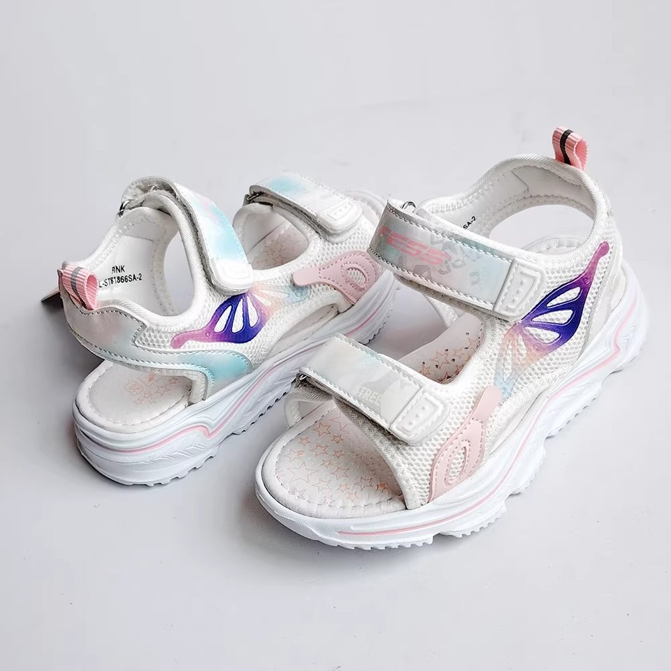 Super Quality 1pair white girl arch support beach Sandals, Kids children Soft Sole Shoes