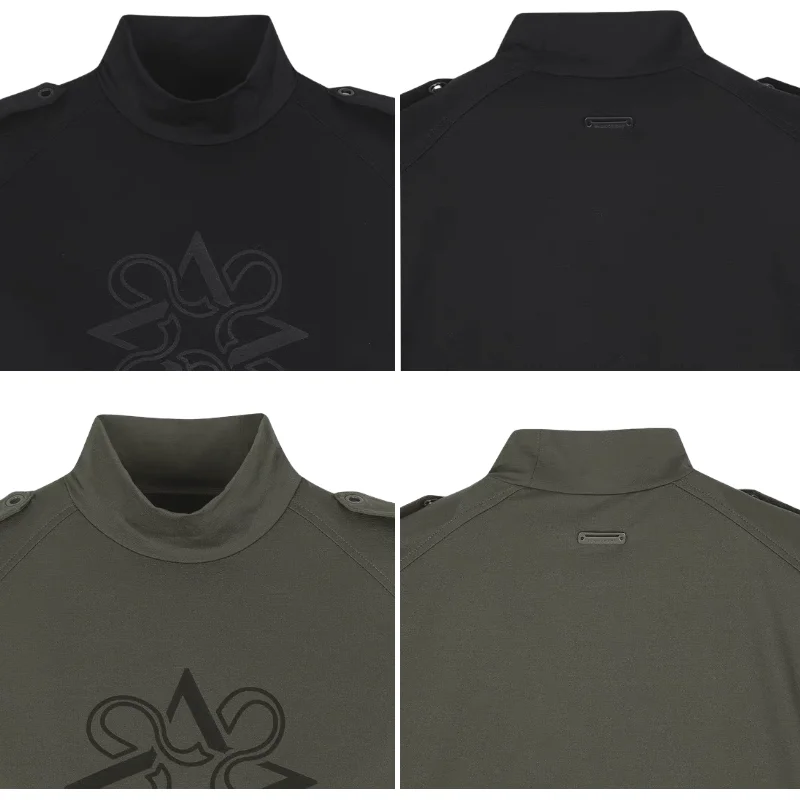 ST ANDREWS 2024 New women Golf Clothing Half Turtleneck Print Versatile Short Sleeve T-Shirt traf bershka Polo shirts women 6