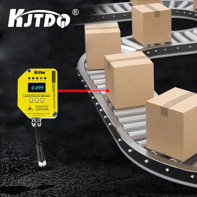 KJT TLS-01C High Frequency Laser Displacement Sensor 1m Range with OLED Display | Industrial Distance Measuring Precision Laser Sensor