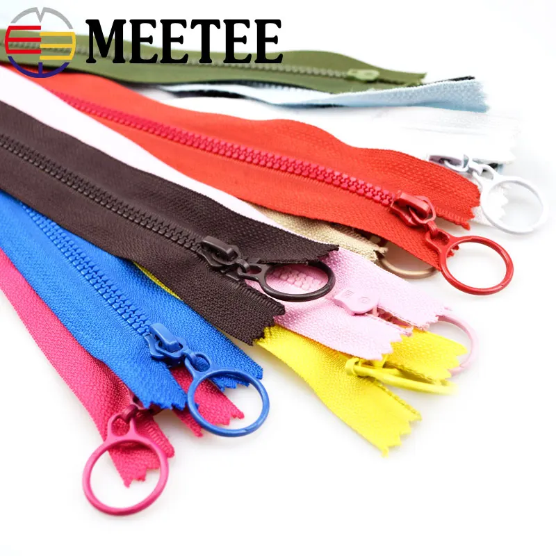 Meetee 10pcs Close-End 25cm/Open-End 60cm 3# Resin Zippers for Bag Coat Jacket Zipper DIY Textile Sewing Zip Garment Accessory | Дом и сад