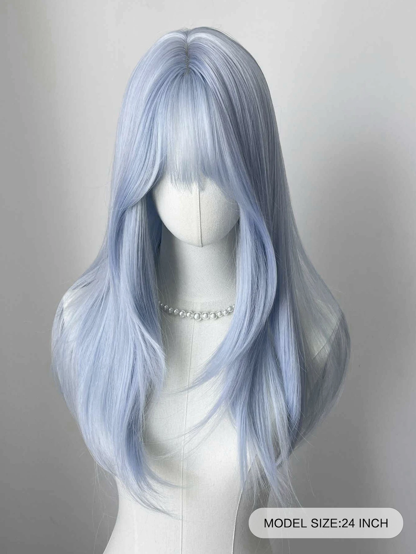 Gray Synthetic Straight Wig for Women Daily Cosplay