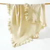 New baby solid colored gauze blanket, children's blanket, folded edge, baby bath towel, scarf, blanket, slim, breathable 2