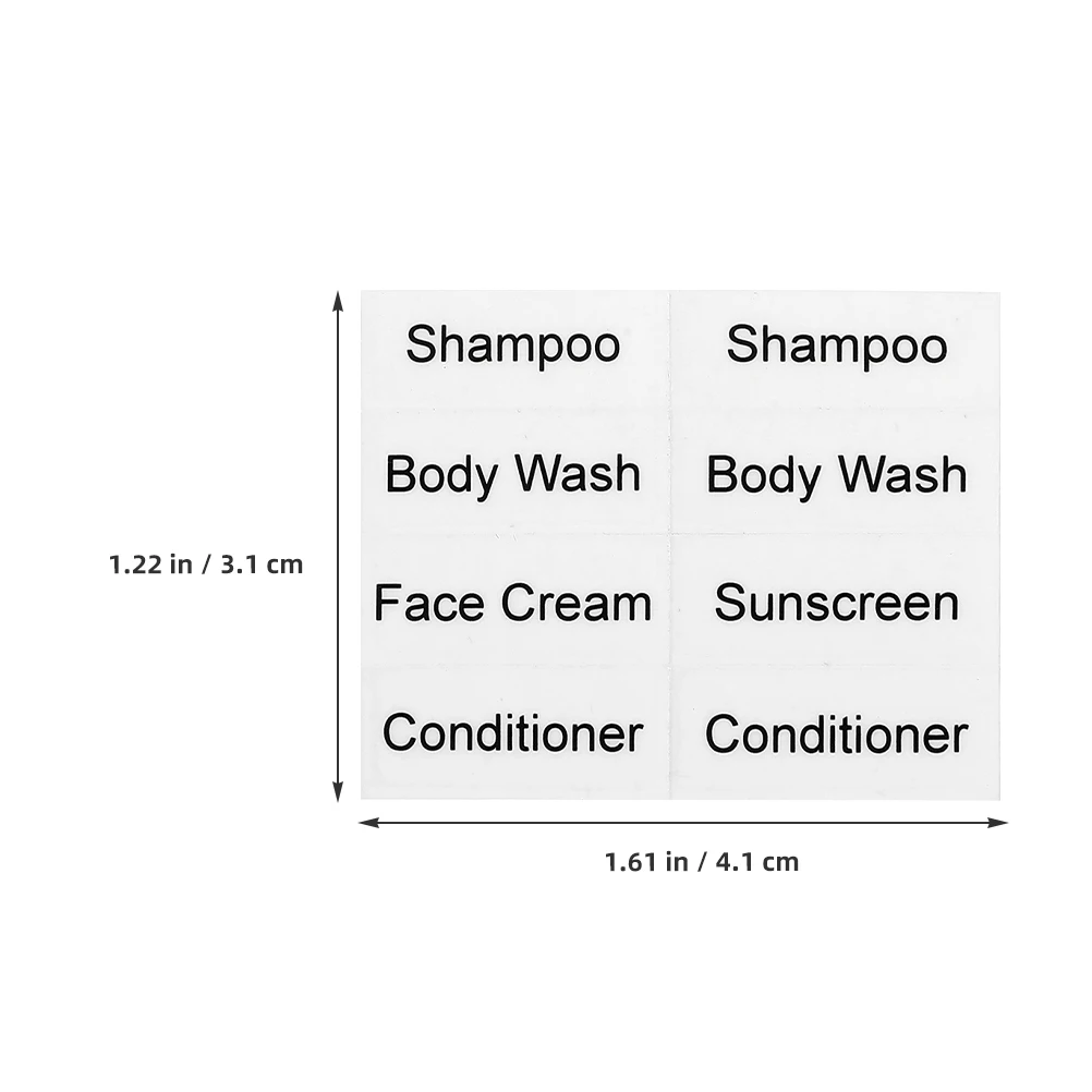 12Pcs Self Adhesive Bathroom Labels Stickers Toiletries Tags Shower Gel Shampoo Skincare Bottle Labels Universal