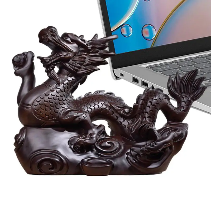 

2024 резная вручную статуя фэн-шуй дракона в китайском стиле деревянная статуя 10 см подарок для года Дракона Статуя китайского зодиака дракона