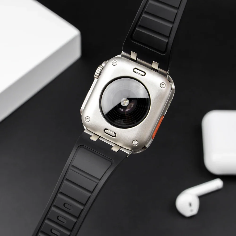 애플 워치 밴드용 풀 커버 케이스 및 실리콘 스트랩, 업그레이드 울트라 2, 49mm 보호 필름 고무 밴드, 9, 8, 7, 6, SE, 5, 4, 45mm, 44mm