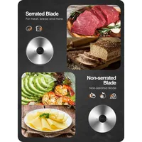 Meat Slicer 200W Electric Deli Food Slicer with 2 Removable 7.5" Stainless Steel Blade, Adjustable Thickness for Home Use, 2