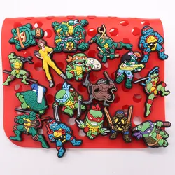 New Arrival 1-17Pcs Green Turtle Cartoon Character Shoe Charms Boys Buckle Accessories DIY Phone Case Holiday Gifts