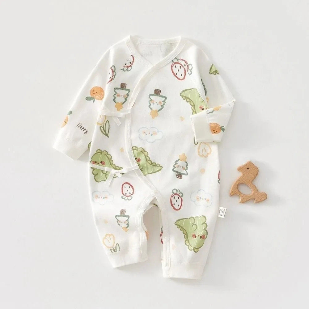 Toddler Wear Soft Baby Jumpsuit Cartoon Pattern Cute Printed Infant Romper Button Design Cotton Newborn Onesie Casual Outfit