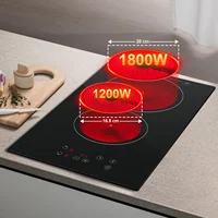 KICHPOWER 2 plaques avec prise de cuisson en céramique et verre à commande tactile 2