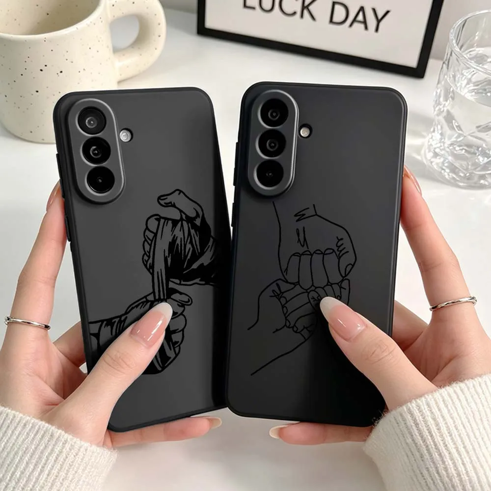 Cartoon Hand Fist Bump Black Phone Case