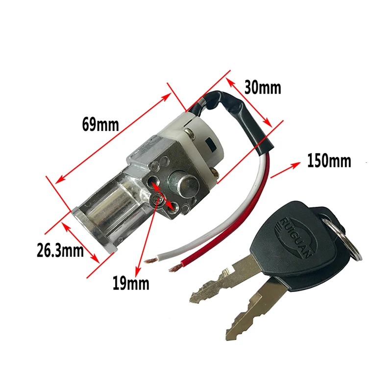 Electric Lock 1pc Universal Battery Chager Mini Lock 2 keys Motorcycle Electric Bike Scooter E-bike