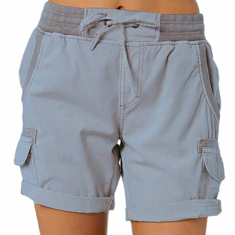 Women's Cargo Shorts Summer Multi Pockets Quick Dry Shorts Hiking Travel Golf Fishing Tactical Stretch Lightweight Female Shorts