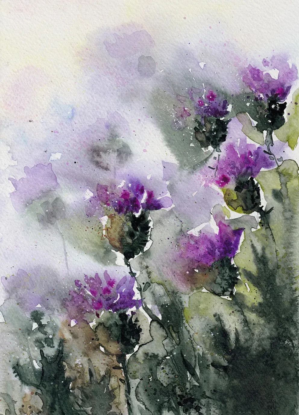 Wildflower Meadow Watercolor Canvas Art - Daisy, Thistle, Forget-Me-Not & Daffodil Wall Decor