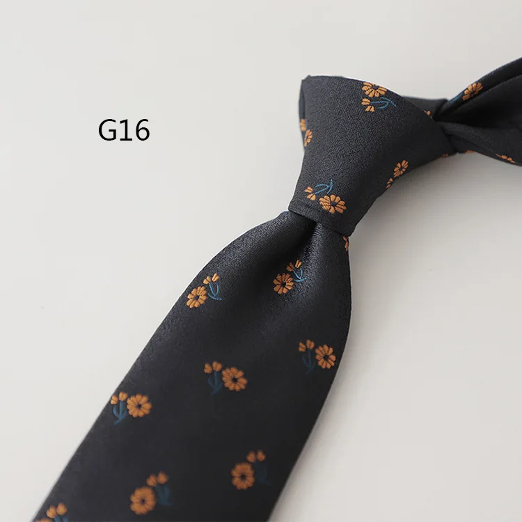 7CM Korean Flower Necktie For Men Wine Red Navy Green Neck Ties Luxury Silk Tie Wedding Groom Suit Shirt Accessories Cravat Gift