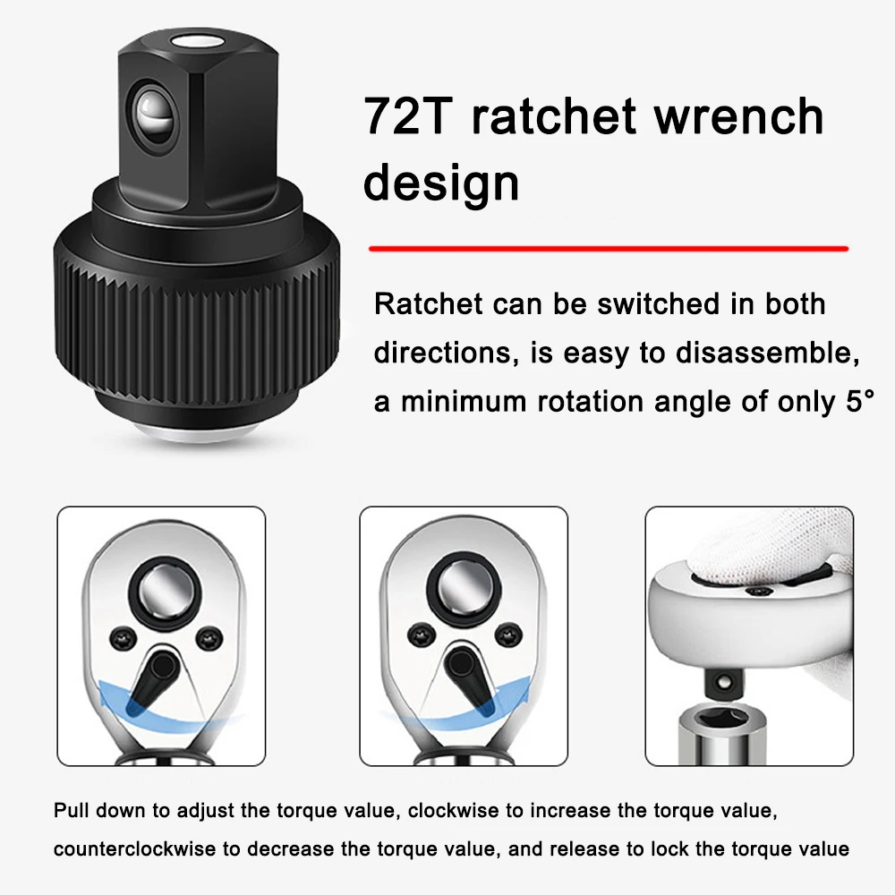 16PCS Torque Wrench High Precise Torque Preset Wrenches 2-24N.m Torque Adjustable 1/4inch Ratchet Wrench Car Repairing Tool 5