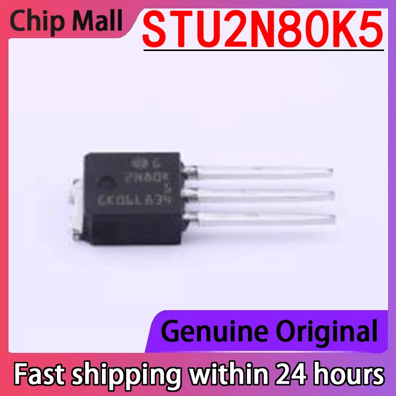 

5PCS New Original STU2N80K5 Screen Printed 2N80K5 Package TO-251 Field-effect Transistor (MOSFET)