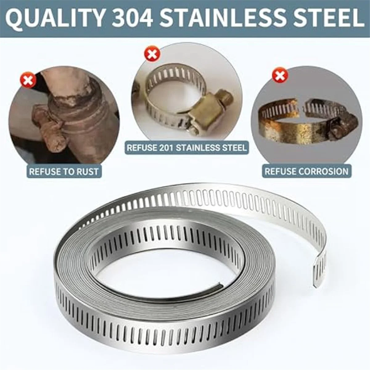 15 fasteners kit ajustavel worm gear band duto para diy 03