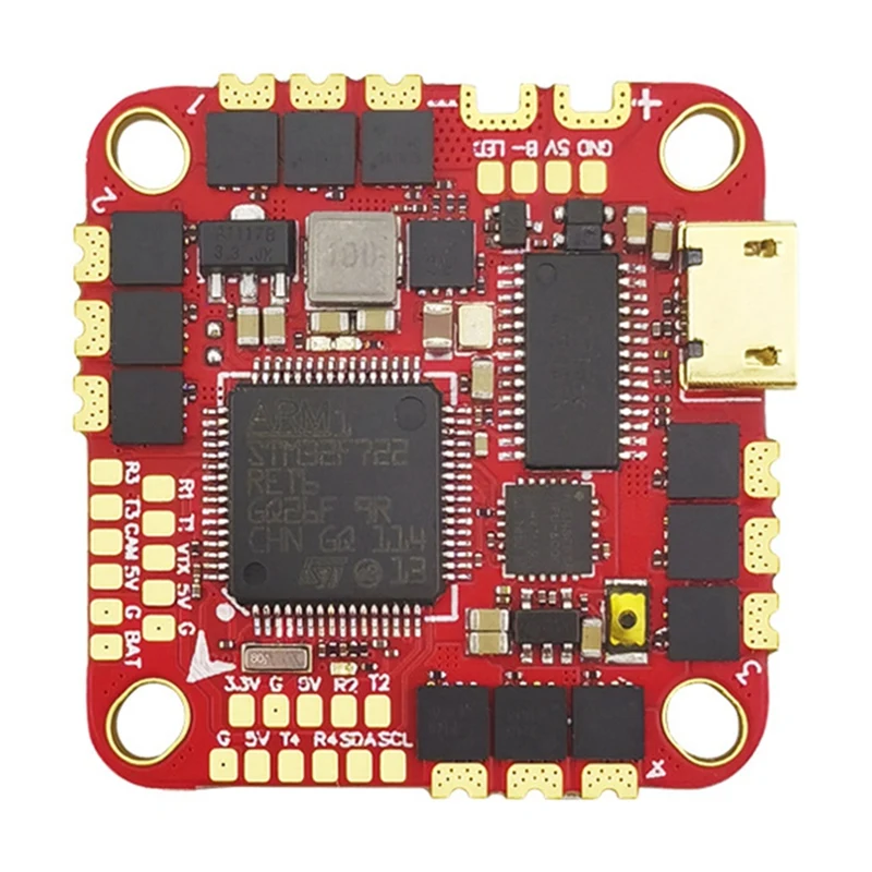 

HAKRC F722 40A AIO Flight Controller Built-In 40A ESC STM32F722RET6 MPU6000 AT7456E OSD Barometer 5V/3A BEC Dual USB FPV