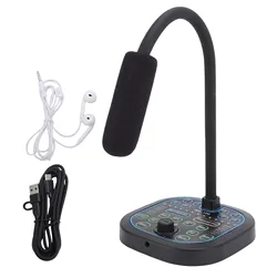 Multi - Function Handheld USB - C Microphone with 16 Dynamic Sound Effects (Black)