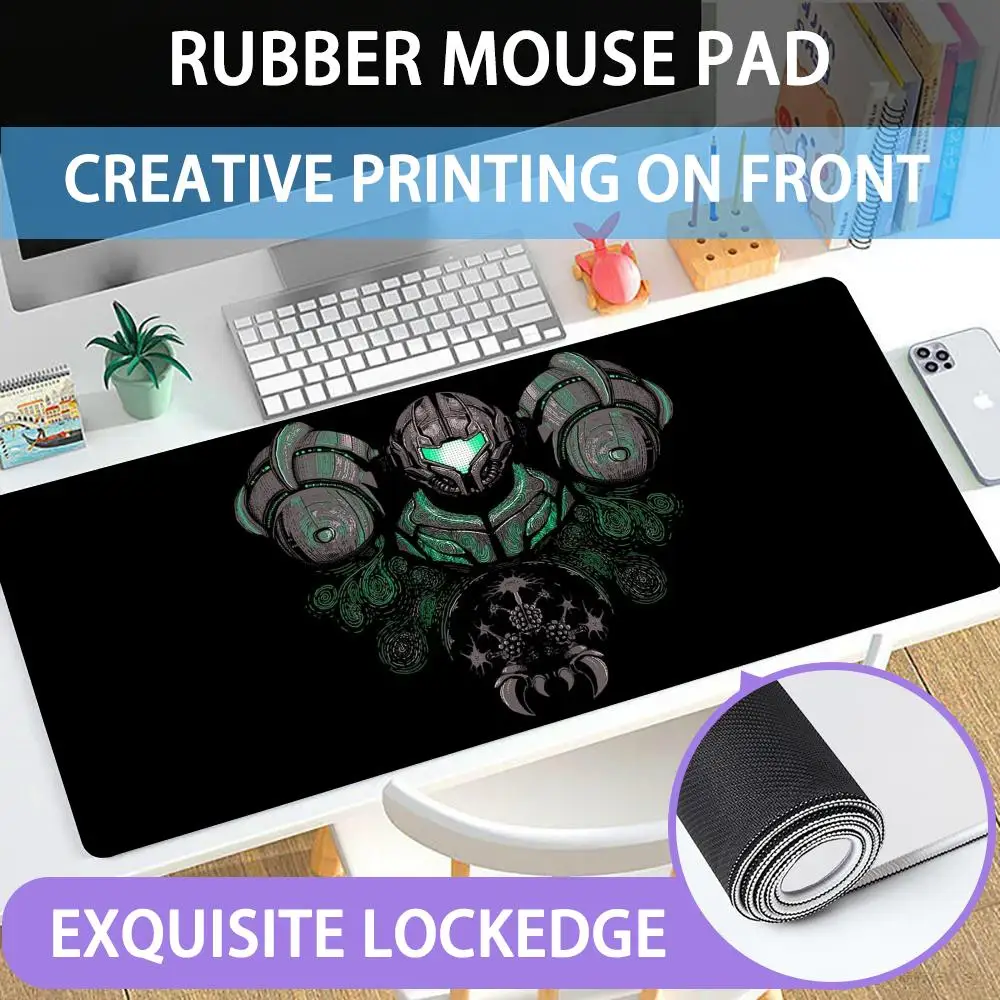 Mouse Pad Large Rubber Mouse Pad With Lock Edge Computer Gamer Hd Heroic Metroid Warrior Printing Desk Pad Keyboard Pad