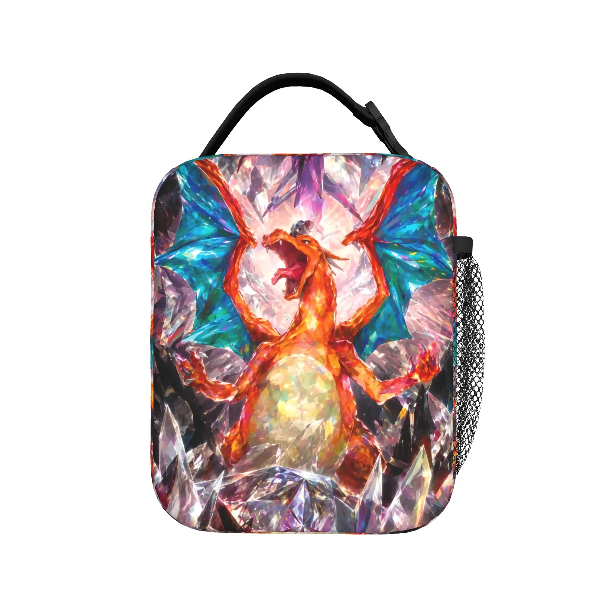 Swirl Fire Manga Lunch Bag - Stylish Portable Oxford Cooler Bag