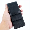 Moterm Genuine Leather Flap Pen Bag with Magnetic Attraction for Three Pens Pebbled Grain Pencil Case Stationary Pen Pouch 4