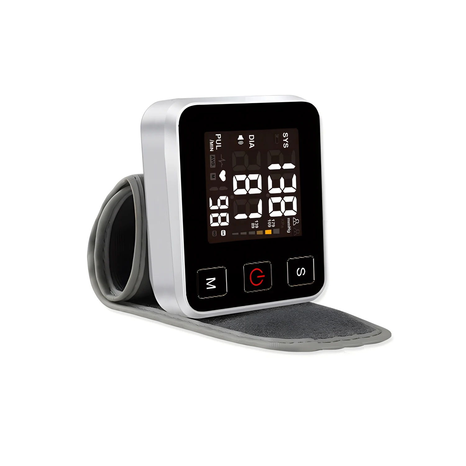 Backlit Automatic Digital Wrist Blood Pressure Monitor Sphygmomanometer Tonometer Tensiometer Heart Rate Pulse Meter BP Monitor