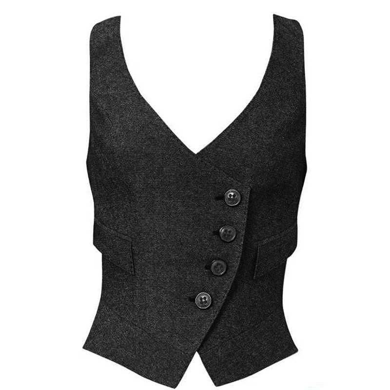 

Women's Vest Brown V Neck Elegant OL Waistcoat Wedding Herringbone Tweed Retro Slim Fit Single Breasted Business Vest 2022