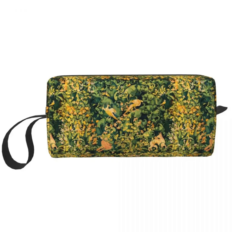 

William Morris Forest Animals Fox And Birds Toiletry Bag Vintage Floral Cosmetic Makeup Organizer Ladies Storage Dopp Kit Box