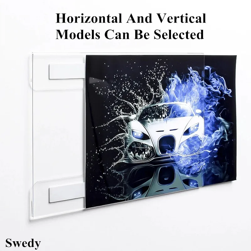 A4 Wall Mount Adhesive Acrylic Sign Holder Menu Paper Ad Frame Display Stand 8.5" X 11" Restaurant Price Listing Poster Frame
