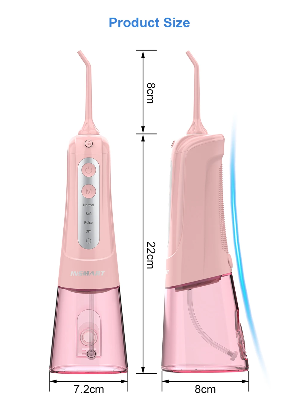 Description Picture 2 of itemOral Irrigator 4 Modes Portable Rechargeable Dental Water Jet 6 Nozzles Waterproof 300ML Tank Water Flosser For Teeth Whitening