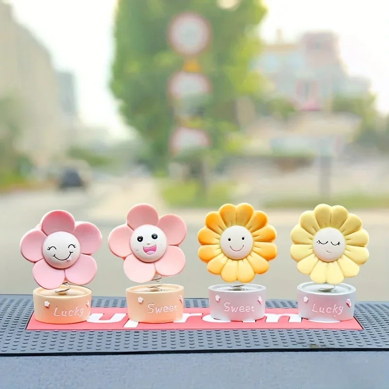 

1pc Sunflower Decorative Car Decoration, Cute Small Flower Shaking Head, Car Interior Creative Product, Cute Toy, Gift