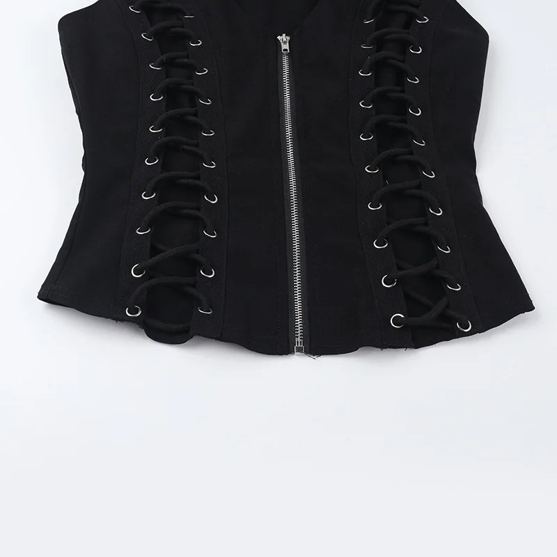 Women's Gothic Zip Slim Tank Top