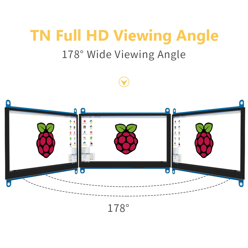 JRP7007 7Inch TFT LCD Display Touch Screen Monitor for Raspberry Pi 3 2 Model B Raspberry Pi 1 model B 1024*600 RGB Pixels