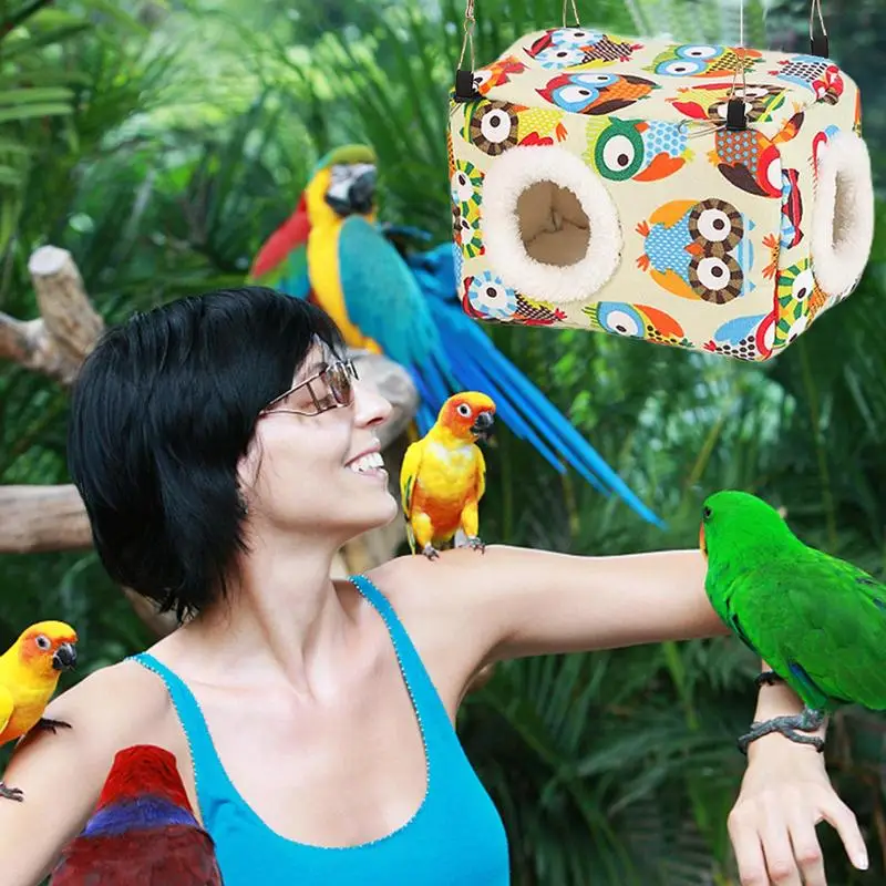 Parrot Nest House Warm Washable Hideway Bed Sleeping For Parakeet