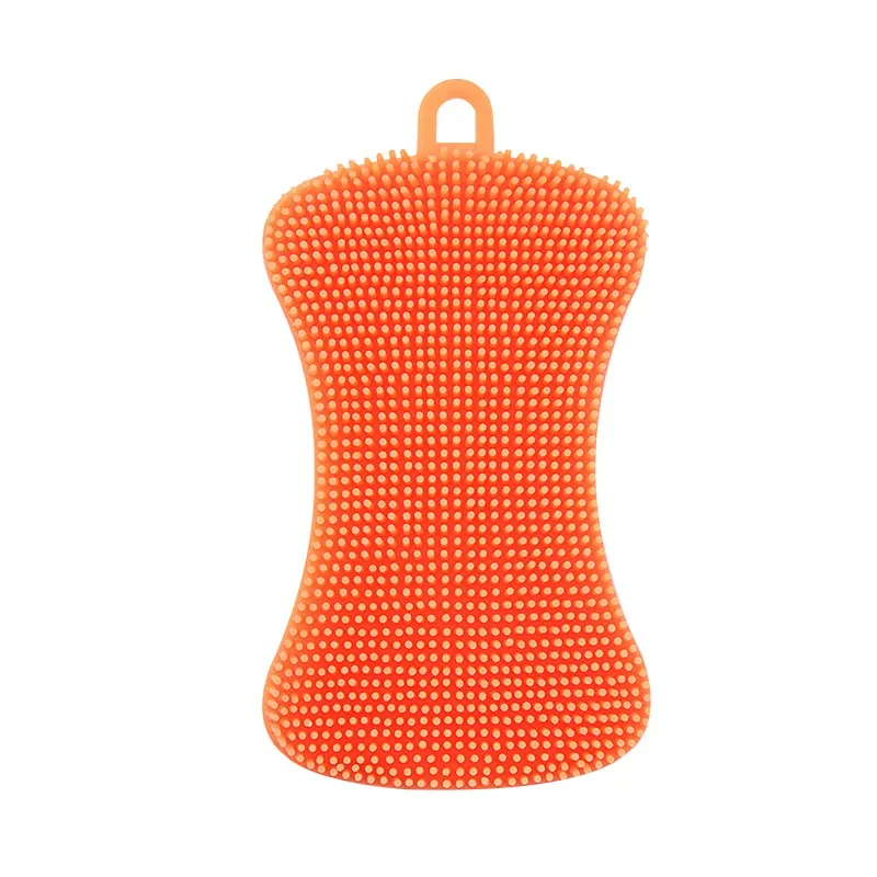 3PCS Silicone Dish Washing Brush Pot Pan Sponge Scrubber Silicone Scouring Pad Fruit Pot Pan Wash Brushes Kitchen Cleaning Tool 5