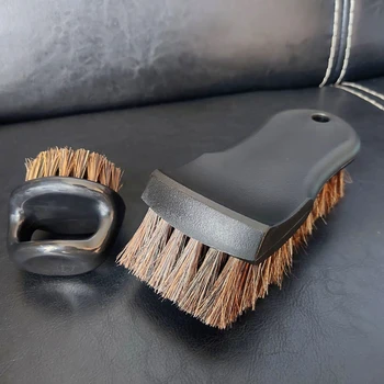 Auto Leather Cleaning Brush Set – Genuine Horsehair 1