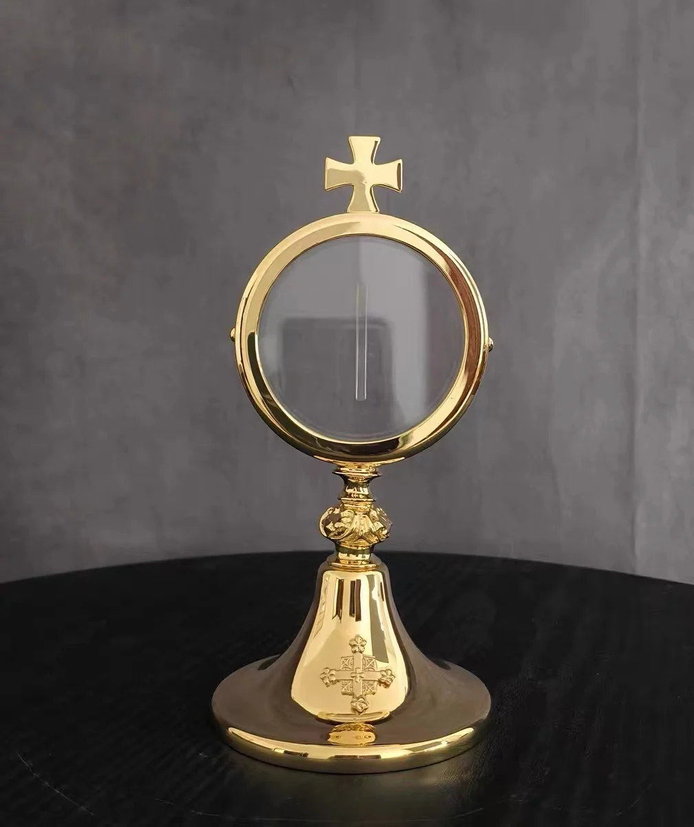 Holy Box Gold Plated Holy Box for Home Decoration Holy Monstrance Catholic Church Supplies Religious Box Christian Supplies