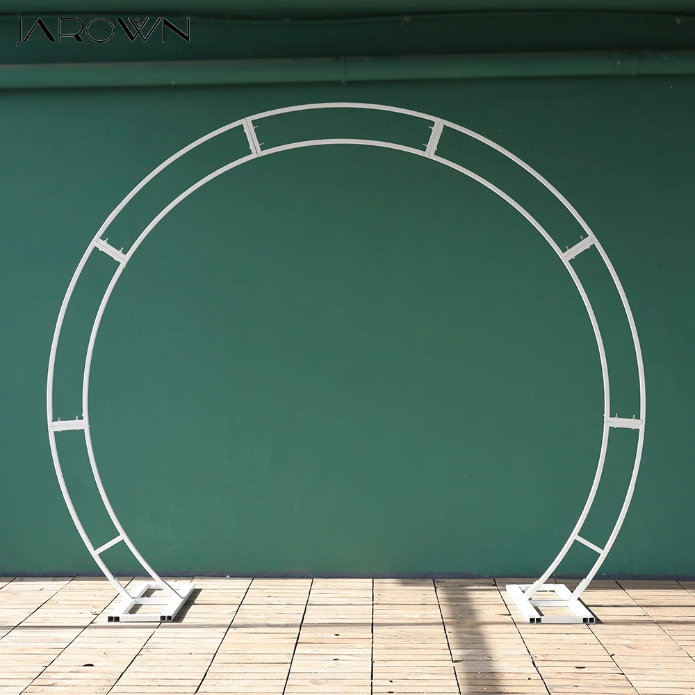 JAROWN Wedding Arch Party Backdrop Iron Arch Flower Stand Props Double Round Ring Frame Home Flower Door Decoration
