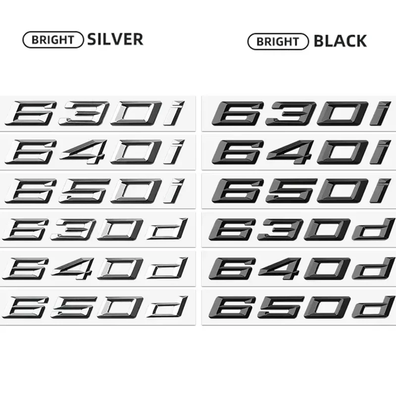 Car 3D ABS Trunk Letters Logo Badge Emblem Styling Decals Sticker For BMW 6 Series 630i 640i 650i 630d 640d 650d E63 E64 F06