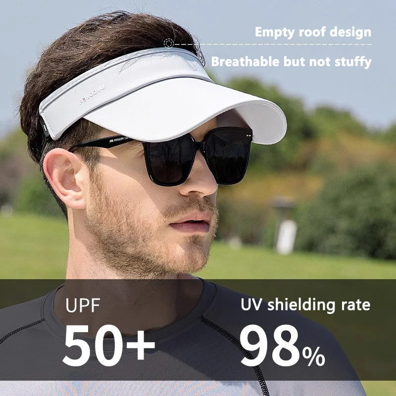 Long Brim Ice Silk Sun Hats Men Women Empty Top Baseball Cap Sunscreen Uv Protection Visors Outdoor Riding Running Sports Shades