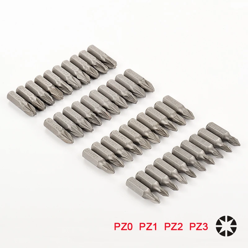 

Набор насадок для электрической отвертки Pozi, 10 шт., 1/4 дюйма, 6,35 мм, шестигранный хвостовик 25 мм, Нескользящие насадки PZ0 PZ1 PZ2 PZ3 Pozidriv